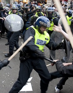 London Police during riot