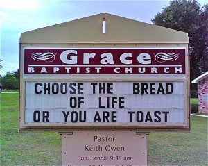bread of life church sign