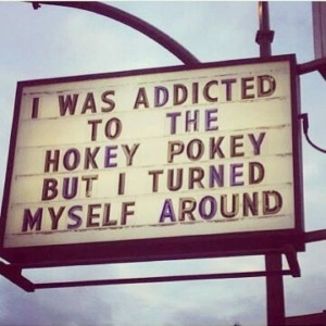 hokey pokey church sign